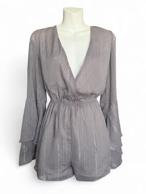 Tobi Dusty Mauve Metallic Romper